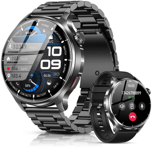 Main image of Smart Watch for Men, 1.52" HD 50+Days Fitness Tracker with 1000mAh Battery, 110+ Sports Modes, Mens Watches with Blood Pressure/Heart Rate/SpO2 Compatible with Android iOS