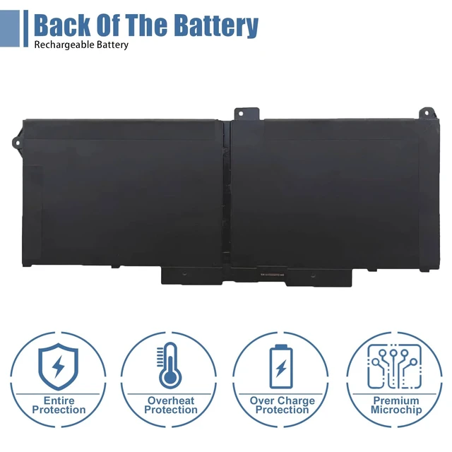 Alt view image 5 of 7 - RJ40G 63Wh Laptop Battery Replacement for Dell Latitude 15 5520 Latitude 14 5420 Precision 15 3560 Series Notebook WY9DX 01K2CF 075X16 0WK3F1 0M3KCN 15.2V 3941mAh