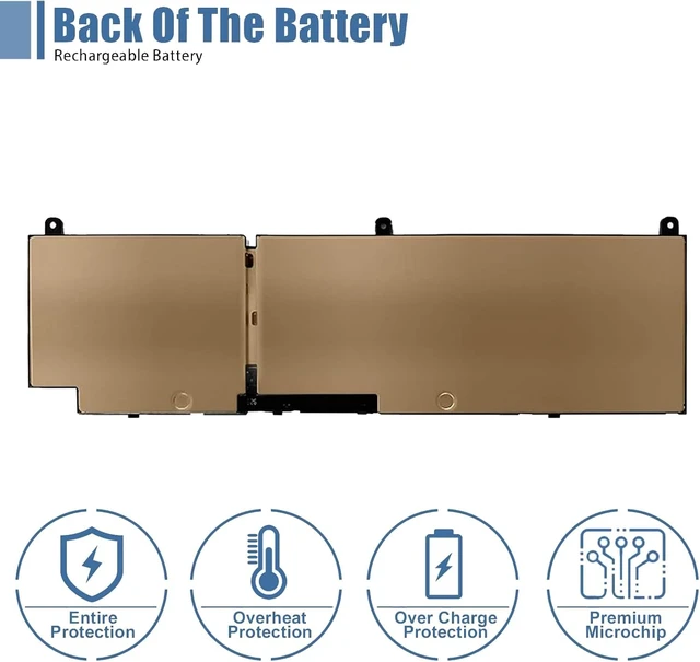 Alt view image 4 of 6 - PKWVM Laptop Battery Replacement for Dell Precision 7550 7750 7760 7560 Series C903V CR72X 0CR72X 0447VR 068N03 11.4V 7922mAh 95Wh