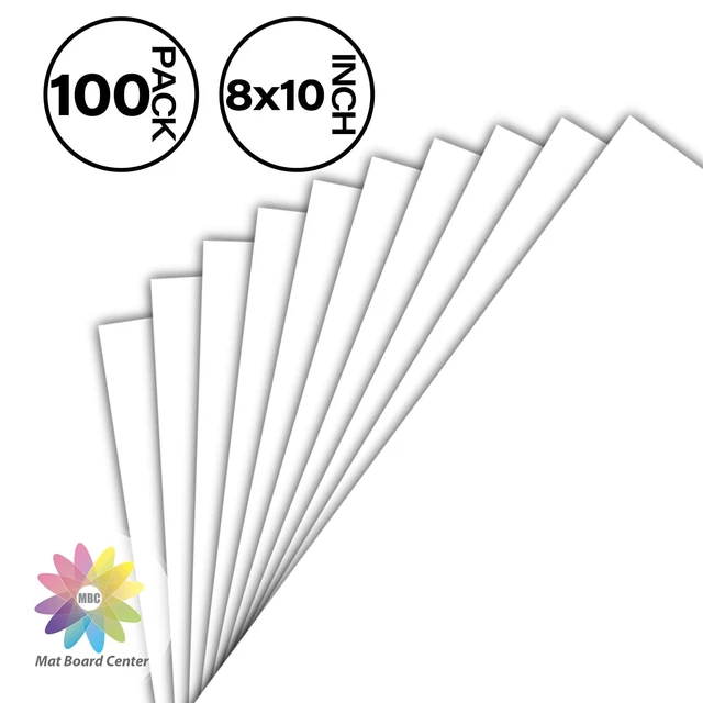 Alt view image 2 of 7 - Mat Board Center 100 Pack White Backing Boards, 8x10 Backboards for Frames 4-ply Thickness Matte Backer Boards for Art Prints, Cardboard Ideal for Photos, Pictures, Crafts