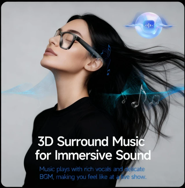 Alt view image 6 of 7 - Camera Glasses AI Smart Glasses with Camera and Bluetooth 1080p Video Glasses Outdoor Video Recording 4K HD Outdoor AI Glasses for Men Women Driving Travel Hiking