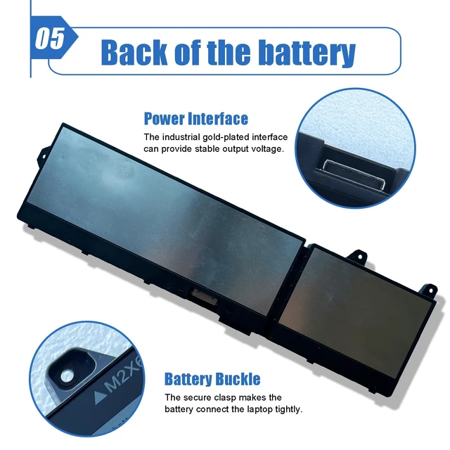 Alt view image 6 of 6 - X9FTM Laptop Battery 93Wh Compatible with Dell Precision 7770 7670 7680 7780 Series Notebook RCVVT 965V4 0965V4 5JMD8 05JMD8 11.55V 7650mAh