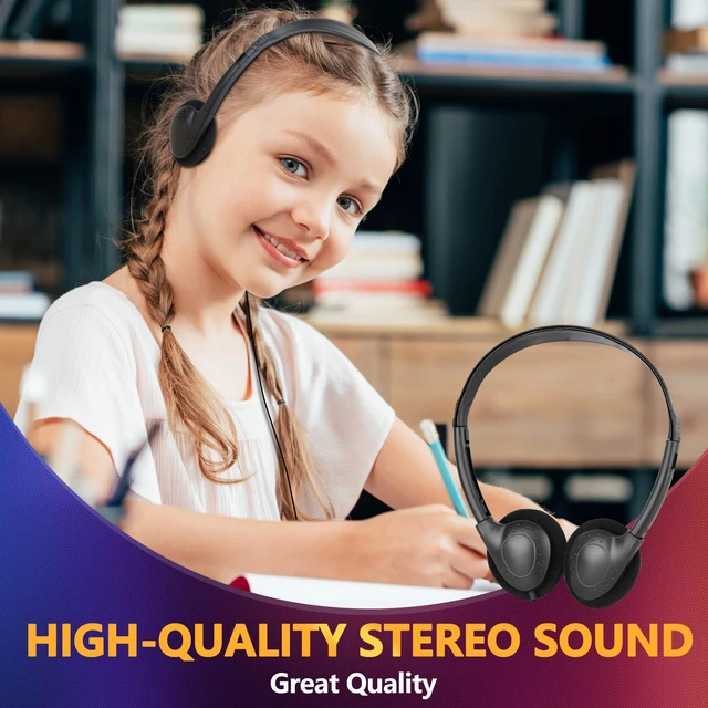 Alt view image 2 of 7 - USB C Headphones Bulk 25 Pack for Classroom School Kids Wired Kids Headphones Class Set for Students Testing Compatible with Pad Smartphones Black