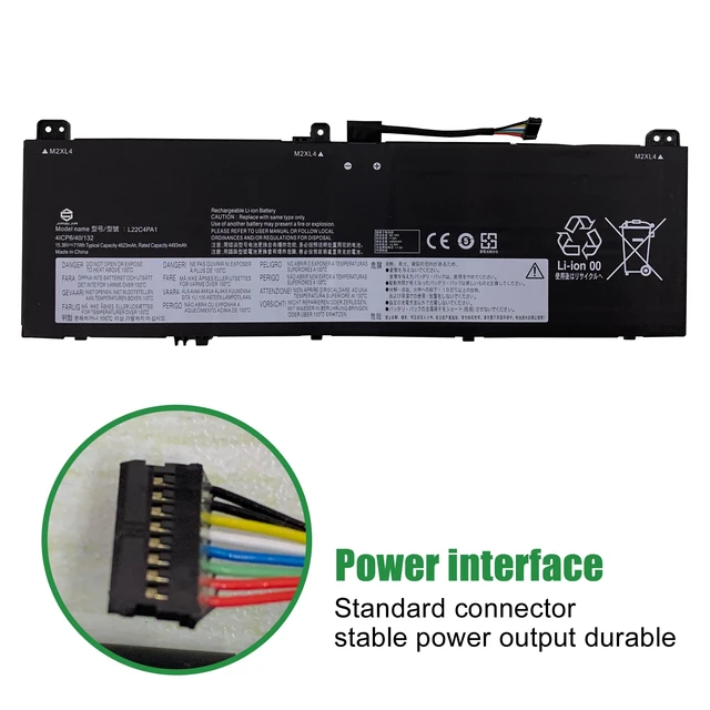 Alt view image 3 of 6 - L22C4PA1 Laptop Battery Replacement for Lenovo Yoga 7 14ARP8 14IRL8 16ARP8 Series SB11K38965 5B11K38968 SB11N45990 5B11N46035 L22M4PA1 L22D4PA1 15.36V 71Wh