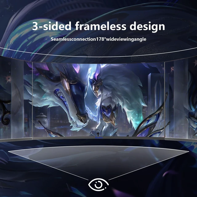 Alt view image 5 of 7 - 27 Inch Curved Gaming Monitor 180Hz FHD 1080P, 1800R, 1ms(MPRT) Display with FreeSync & Eye-Care Technology, Support VESA, DP, HDMI Port VA Screen for Home Office Business