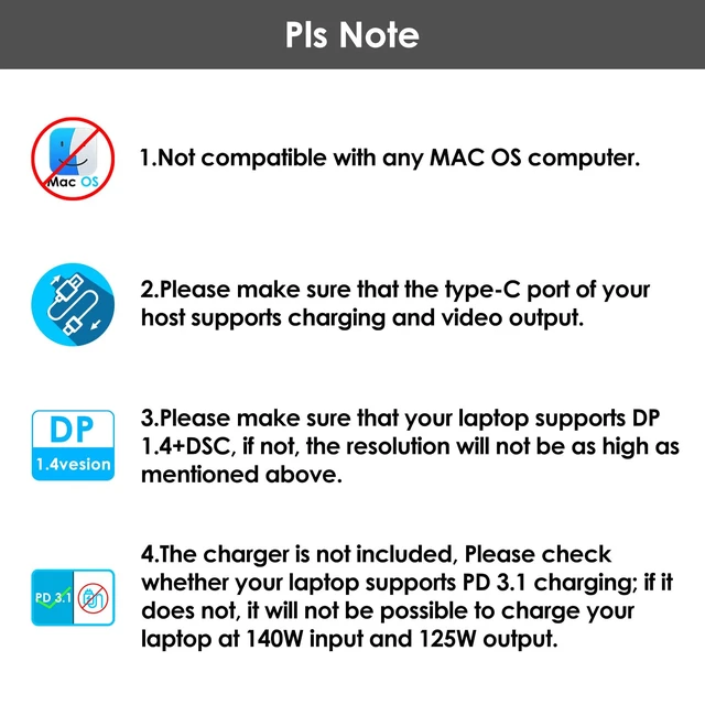Alt view image 7 of 7 - Laptop Docking Station, Docking Station Dual HDMI Dual 4K@60Hz, 125W PD IN, 2.5G Ethernet, 2×USB-A 10Gbps, SD 4.0 312MB/s, Compatible with Windows ONLY