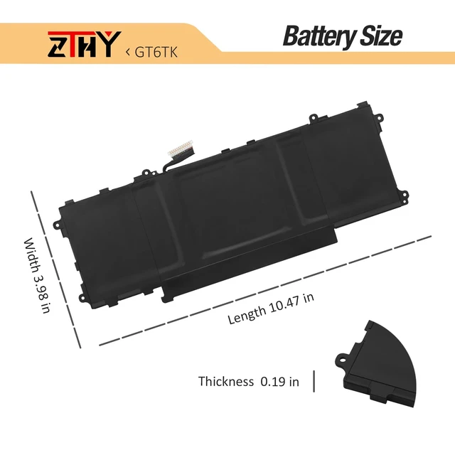 Alt view image 7 of 7 - GT6TK Laptop Battery Replacement for Dell Latitude 9440 2-in-1 9450 2-in-1 P166G P166G001 P166G002 K2CPY 0K2CPY MWK05 0MWK05 Battery 11.55V 5065mAh 60Wh 3-Cell