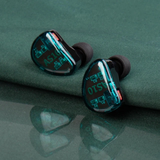 Alt view image 3 of 7 - KZ AS10 in Ear Monitor Earbuds Headphone, Pure 5 Balanced Armature 5BA KZ Earbuds Earphone, Musician in Ear Monitor Headphone High Fidelity HiFi Headset (No Microphone, Green)