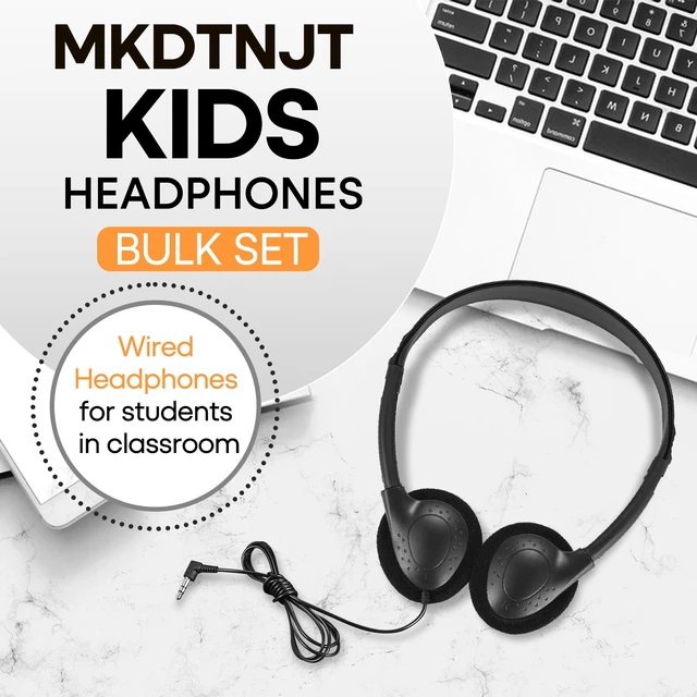 Alt view image 2 of 7 - Bulk Earbuds Headphones 50 Pack for Kids School Classroom,Wholeslae Wired Adjustable On Ear Earphones Class Set for Students Children Toddler Teens Boys Girls and Adult (HTC002,Black)