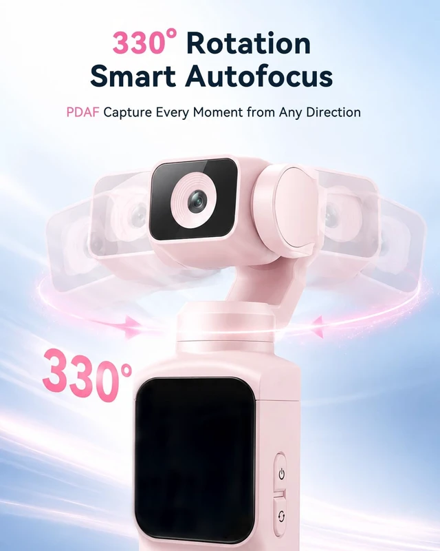 Alt view image 3 of 7 - 4K Vlogging Camera, Pocket Camera for Beginners PDAF Autofocus, 330° AI Face Tracking, EIS Anti-Shake, Lightweight, WiFi App Control, Webcam Function, Touchscreen