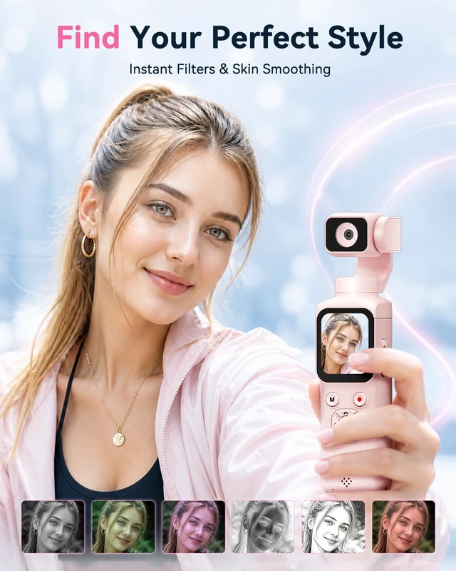 Alt view image 6 of 7 - 4K Vlogging Camera, Pocket Camera for Beginners PDAF Autofocus, 330° AI Face Tracking, EIS Anti-Shake, Lightweight, WiFi App Control, Webcam Function, Touchscreen