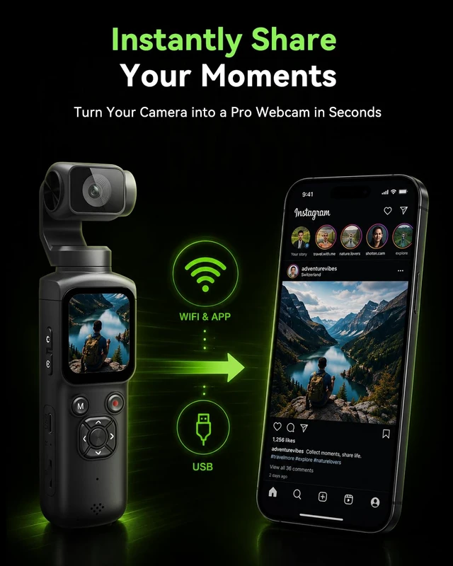 Alt view image 5 of 7 - 4K Vlogging Camera for Beginners, PDAF Autofocus, AI Face Tracking 4K Video, PDAF Autofocus, EIS Stabilization, 330° AI Face Tracking, WiFi App Control, Touch Screen, Webcam Mode
