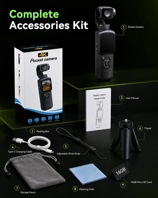 Alt view image 7 of 7 - 4K Vlogging Camera for Beginners, PDAF Autofocus, AI Face Tracking 4K Video, PDAF Autofocus, EIS Stabilization, 330° AI Face Tracking, WiFi App Control, Touch Screen, Webcam Mode