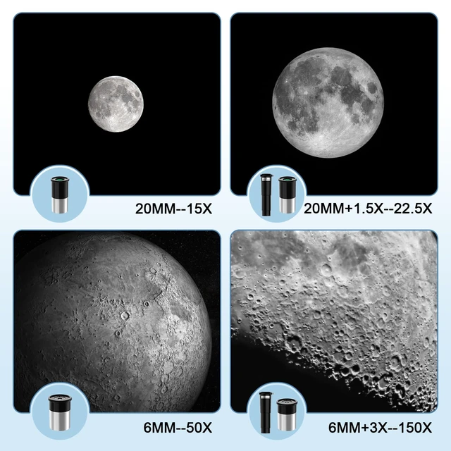 Alt view image 2 of 7 - Telescope for Kids, 70MM Aperture Telescopes for Adults (15X-150X) with FMC Optics, 300MM Astronomical Refractor Telescope for Beginners with Phone Adapter, Portable Astronomy Gifts for Moon and Star