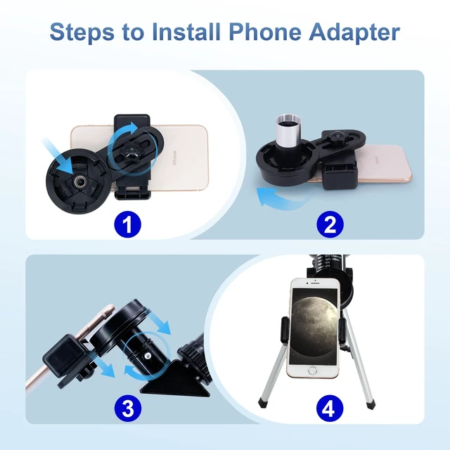 Alt view image 4 of 7 - Telescope for Kids, 70MM Aperture Telescopes for Adults (15X-150X) with FMC Optics, 300MM Astronomical Refractor Telescope for Beginners with Phone Adapter, Portable Astronomy Gifts for Moon and Star