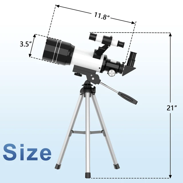 Alt view image 5 of 7 - Telescope for Kids, 70MM Aperture Telescopes for Adults (15X-150X) with FMC Optics, 300MM Astronomical Refractor Telescope for Beginners with Phone Adapter, Portable Astronomy Gifts for Moon and Star