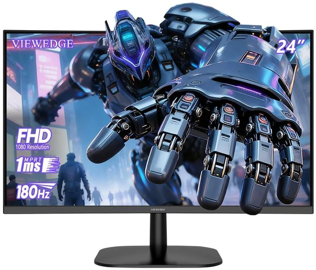 Main image of 24" Curved Gaming Monitor 180Hz FHD 1080p 1ms VA Adaptive Sync 100% sRGB Color Accuracy HDR10 Enhanced Visuals Low Blue Light Technology Flicker-Free Eye Comfort One HDMI & DisplayPort