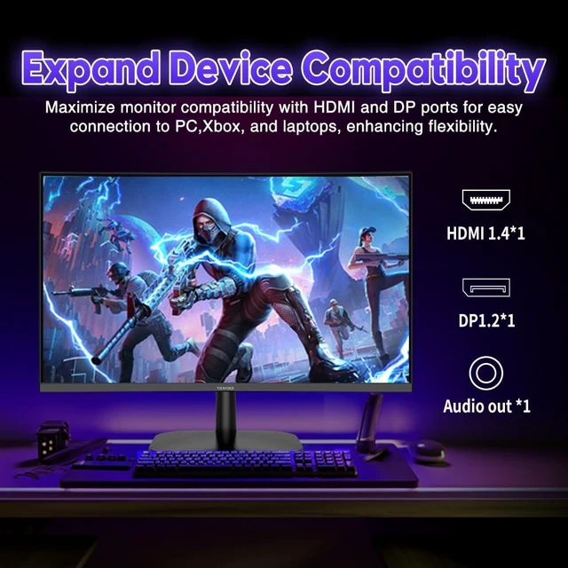 Alt view image 7 of 7 - 24" Curved Gaming Monitor 180Hz FHD 1080p 1ms VA Adaptive Sync 100% sRGB Color Accuracy HDR10 Enhanced Visuals Low Blue Light Technology Flicker-Free Eye Comfort One HDMI & DisplayPort