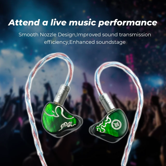 Alt view image 2 of 7 - IEMs Juzear x Z Review Defiant in Ear Monitor, 1DD +3BA Hybrid Drivers Earphones, HiFi Wired Earbuds, Gaming Earbuds with 3.5/4.4mm Detachable Cable for Musician Audiophile Gamer (Green)