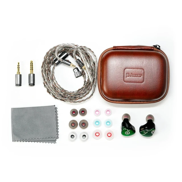 Alt view image 6 of 7 - IEMs Juzear x Z Review Defiant in Ear Monitor, 1DD +3BA Hybrid Drivers Earphones, HiFi Wired Earbuds, Gaming Earbuds with 3.5/4.4mm Detachable Cable for Musician Audiophile Gamer (Green)