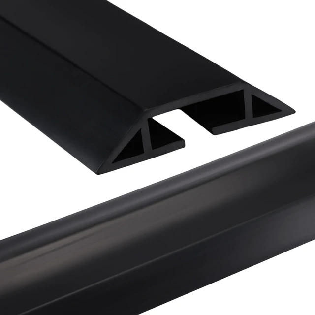 Main image of 30 FT Floor Cable Cover Heavy Duty Cord Cover Protector Power Cable Protector Soft Extension, Organize and Protect Wire on Floor for Home Office or Outdoor Settings (Black)
