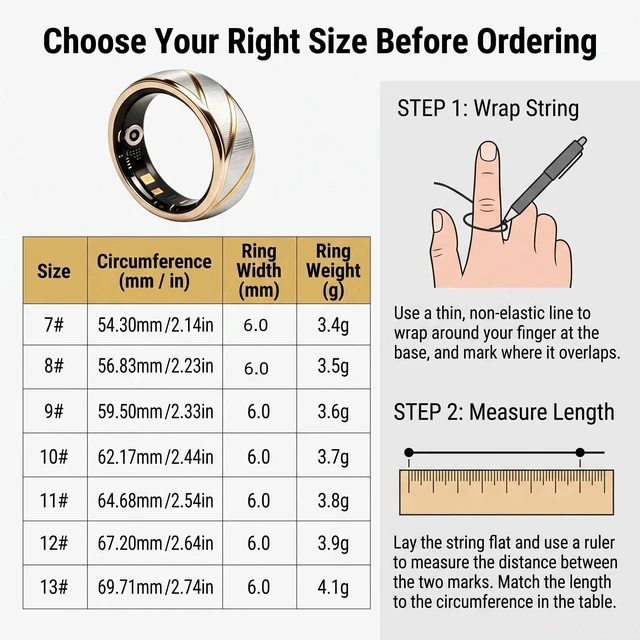 Alt view image 5 of 7 - Smart Ring for Women Men, Two-Tone Gold Silver Health Tracker Ring with Sleep Heart Rate Blood Oxygen Monitor, Waterproof Titanium Smart Rings, Fitness Activity Tracker Ring for Sports Daily Wear #9