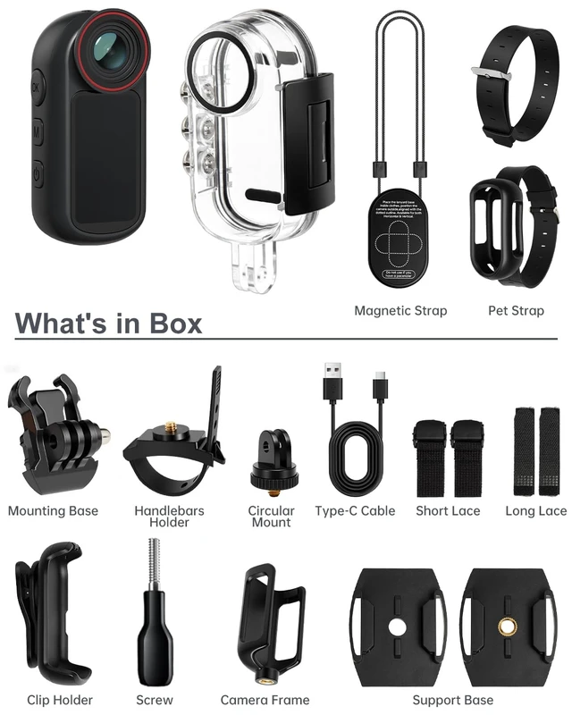 Alt view image 7 of 7 - 4K Mini Body Camera 1.5" Screen with EIS Action Camera for Vlogging 1oz Weight,16:9 Auto Rotation,Anti-Shake,Strong Magnetic,for Helmet/Chest