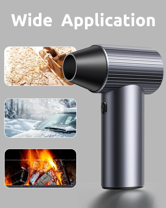 Alt view image 5 of 7 - Full-Metal Jet Dry Mini Blower 300,000 RPM Electric Air Duster Rechargeable Compressed Air Blower High-Power Air Duster with 3 Speeds & 4 Nozzles for Keyboards, Car and Outdoors Cleaning