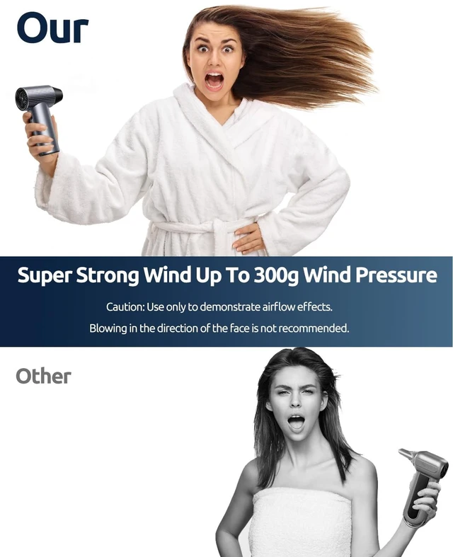 Alt view image 7 of 7 - Full-Metal Jet Dry Mini Blower 300,000 RPM Electric Air Duster Rechargeable Compressed Air Blower High-Power Air Duster with 3 Speeds & 4 Nozzles for Keyboards, Car and Outdoors Cleaning