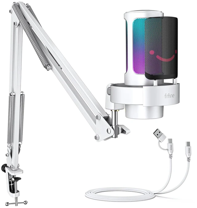 Main image of A8TW USB Gaming Microphone Kit, Condenser Mic for Podcast Streaming Quick Mute, Gain Knob, RGB Control, Headphone Jack, Boom Arm, Shock Mount, Pop Filter, for PC PS5 Discord Twitch