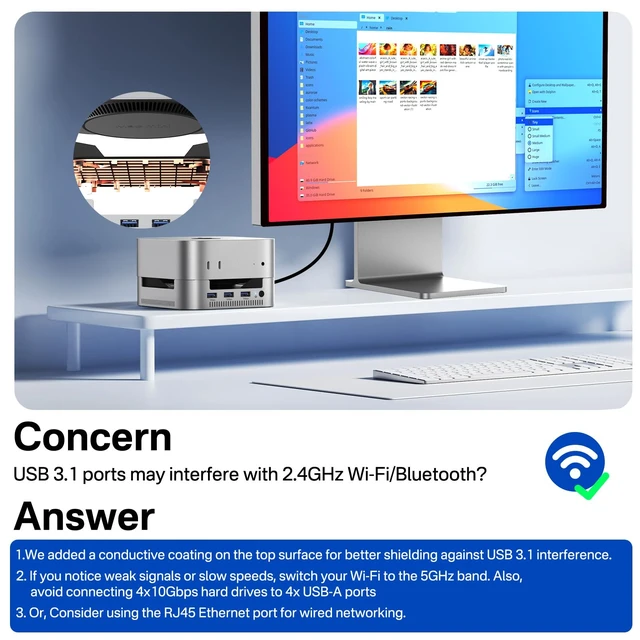 Alt view image 6 of 7 - Mac mini M4 Dock & Stand with Dual-Bay NVMe SSD Enclosure Aluminum HDMI Hub for Mac mini M4 and M4 Pro 2024, 4K60Hz HDMI,4 X 10G USB A, PD 30W, SD/TF, Support SSD B+M M-Key
