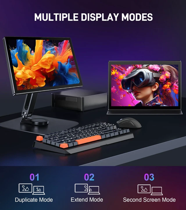Alt view image 6 of 6 - 10.1 inch Portable Touchscreen Monitor FHD 1920x1200, 100% sRGB Screen ExtenderIPS Travel Small Monitor with Cover, USB-C HDMI Computer Touch Screen Display for Laptop PC, PS5/4 Xbox No Touch