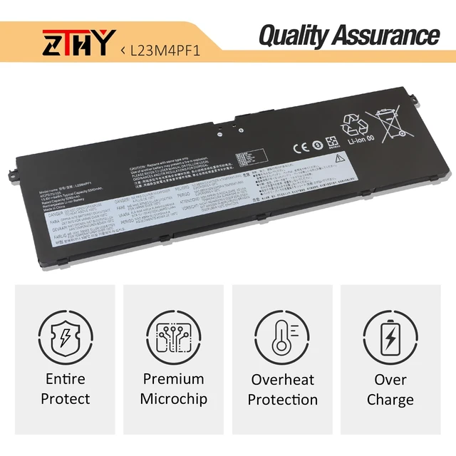 Alt view image 5 of 7 - 84Wh L23D4PF1 L23M4PF1 Battery for Lenovo IdeaPad Pro 5-14AKP10 5-14AHP9 5-14ASP10 5-14IAH10 5-14IMH9 5-16IMH9 5-16AHP9 Yoga Pro 9-16IMH9 9-16IAH10 7-14IAH10 7-14ASP10 7-14AKP10 L23B4PF1 L23N4PF1