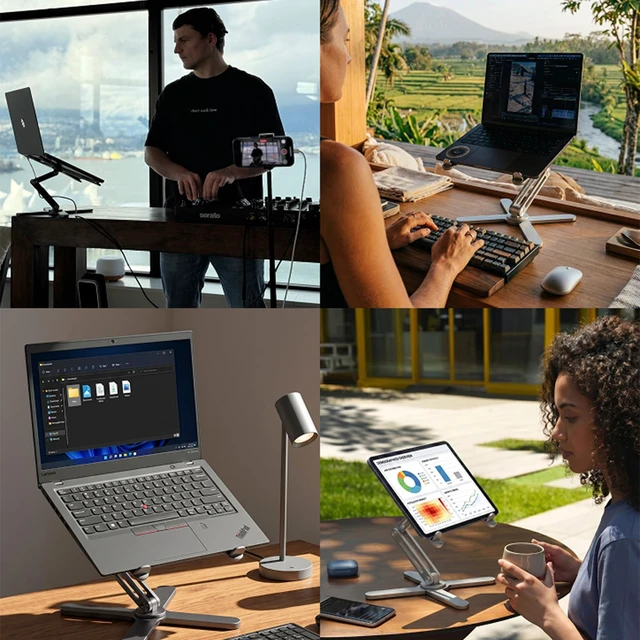 Alt view image 4 of 6 - Model-X 3.0 Laptop Stand, Ladjustable Laptop Stand Desk, Ergonomic Laptop Stand Desk360 Rotating Laptop Riser