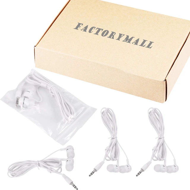 Alt view image 7 of 7 - Bulk Earbuds Headphones 100 Pack for School Classroom Kids, Wholesale Durable Wired Earphones Class Set to Students Teens and Adult (White)