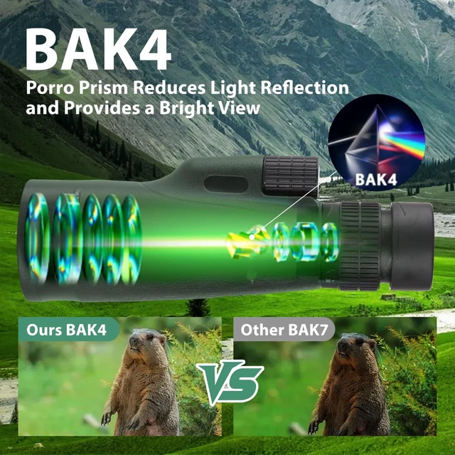 Alt view image 4 of 7 - Monocular Telescope 80x100 Wide Field HD Monoculars for Adults with Tripod & Phone Adapter Perfect for Bird Watching Hiking & Outdoor Activities -Green