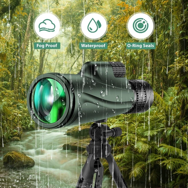 Alt view image 5 of 7 - Monocular Telescope 80x100 Wide Field HD Monoculars for Adults with Tripod & Phone Adapter Perfect for Bird Watching Hiking & Outdoor Activities -Green