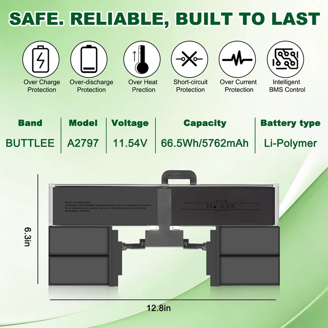Alt view image 4 of 7 - A2797 Battery Replacement for MacBook Air A2941 (M2,2023) A3114(M3,2024) 15-inch A2797 Battery
