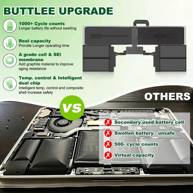 Alt view image 3 of 7 - A2797 Battery Replacement for MacBook Air A2941 (M2,2023) A3114(M3,2024) 15-inch A2797 Battery