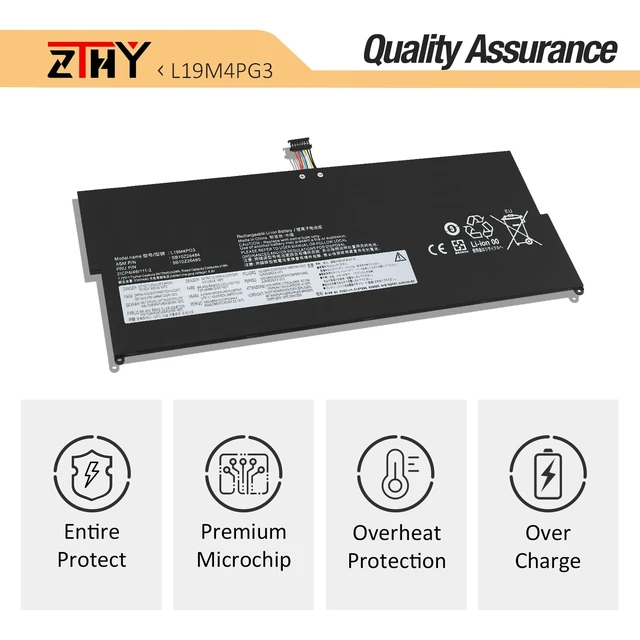 Alt view image 5 of 7 - 42Wh L19M4PG3 L19C4PG3 Laptop Battery for Lenovo X12 Detachable Gen 1 Gen 2 Type 20UW 20UV 21LK 21LL Series L19M4PG4 L19C4PG4 Battery Replacement SB10Z27863 SB10Z26484 5B10Z27861 7.72V 4-Cell