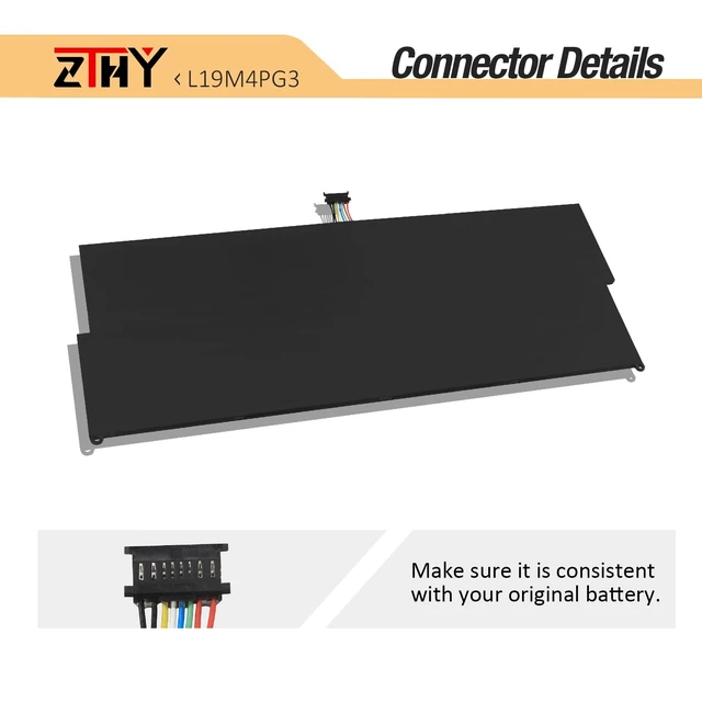 Alt view image 4 of 7 - 42Wh L19M4PG3 L19C4PG3 Laptop Battery for Lenovo X12 Detachable Gen 1 Gen 2 Type 20UW 20UV 21LK 21LL Series L19M4PG4 L19C4PG4 Battery Replacement SB10Z27863 SB10Z26484 5B10Z27861 7.72V 4-Cell