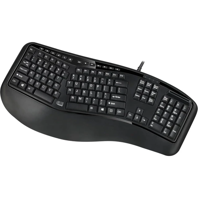 Alt view image 7 of 7 - TruForm AKB-150SB-TAA Smart Card Reader Keyboard, Black Desktop Ergonomic, TAA Compliant