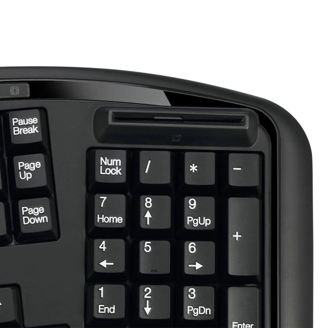 Alt view image 3 of 7 - TruForm AKB-150SB-TAA Smart Card Reader Keyboard, Black Desktop Ergonomic, TAA Compliant