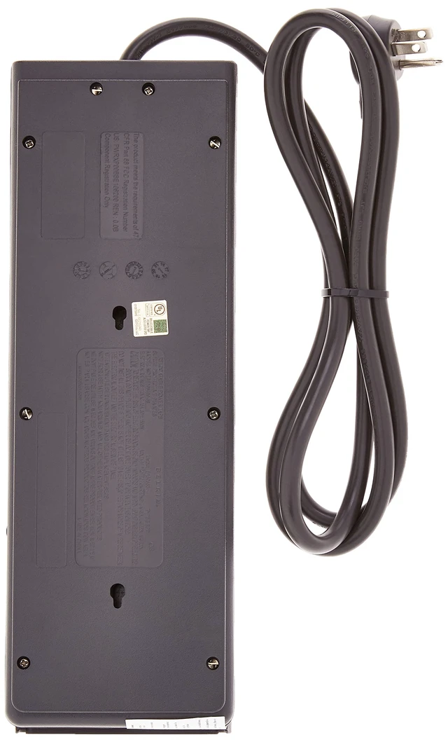 Alt view image 3 of 5 - 8-Outlet Power Strip Surge Protector w/Flat Plug, 6ft Cord Ideal for Computers, Home Theatre, Appliances, Office Equipment (3,550 Joules) - (Pack of 3)