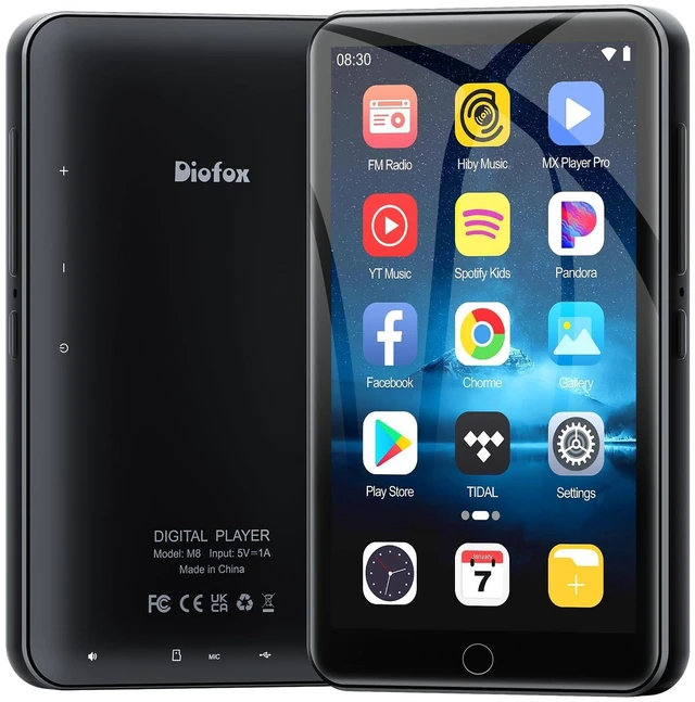 Main image of MP3 Player with Bluetooth and WiFi, 4.0" Music Player with Spotify, Music,YouTube,Parental Control Android Mainstrem Media MP4/MP3 Player for Kids up to 1TB,Black (80GB-Black)