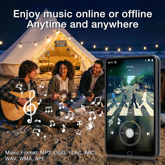 Alt view image 7 of 7 - MP3 Player with Bluetooth and WiFi, 4.0" Music Player with Spotify, Music,YouTube,Parental Control Android Mainstrem Media MP4/MP3 Player for Kids up to 1TB,Black (80GB-Black)