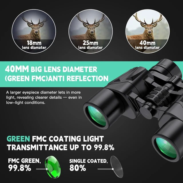 Alt view image 6 of 7 - 6-16x40 Zoom Binoculars for Adults High Powered Alaska Cruise Ship Stargazing Binoculars with Zoom Bird Watching Camping Hiking Travel Concert Long Range Binoculars Waterproof Clear Low Light