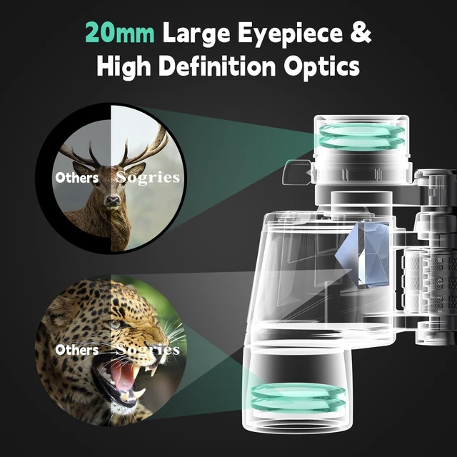 Alt view image 3 of 7 - 6-16x40 Zoom Binoculars for Adults High Powered Alaska Cruise Ship Stargazing Binoculars with Zoom Bird Watching Camping Hiking Travel Concert Long Range Binoculars Waterproof Clear Low Light