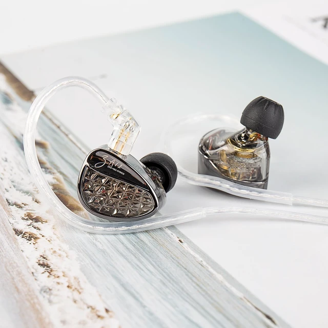 Alt view image 7 of 7 - KZ ZA12 in Ear Monitor Headphones,2DD+4BA Hybrid Wired Earbud,Gaming Earbud Crystal Clear Sound IEM Earphones, KZ in Ear Monitor,Silver-Plated IEM Cable for Audiophile (with Microphone,Matte Black)