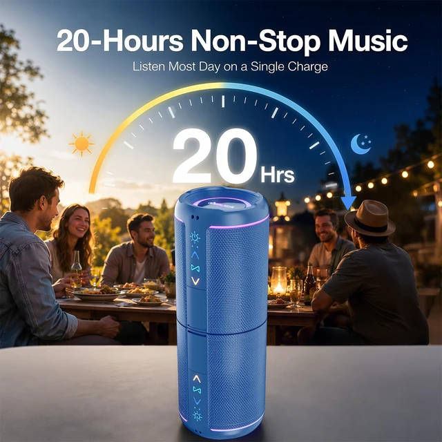Alt view image 6 of 7 - Magnetic 2-in-1 Portable Bluetooth Speaker, 24W Split Stereo Sound with TWS, Bluetooth 5.4, IPX6 Waterproof, 20-Hour Playtime,7 LED Light Modes, Wireless Speaker Perfect for Party Home Beach Outdoor